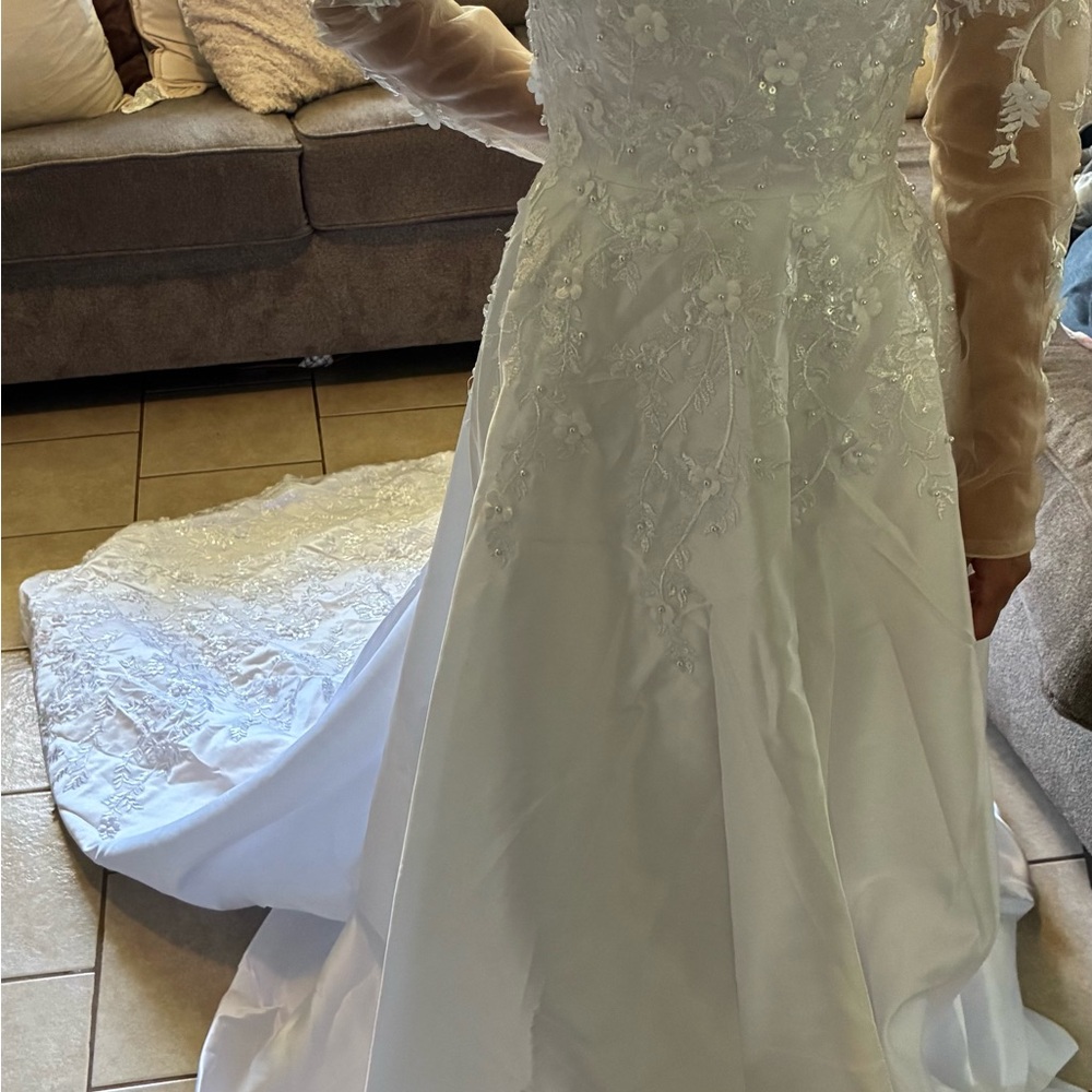 Beautiful White Embroidered Bridal Gown